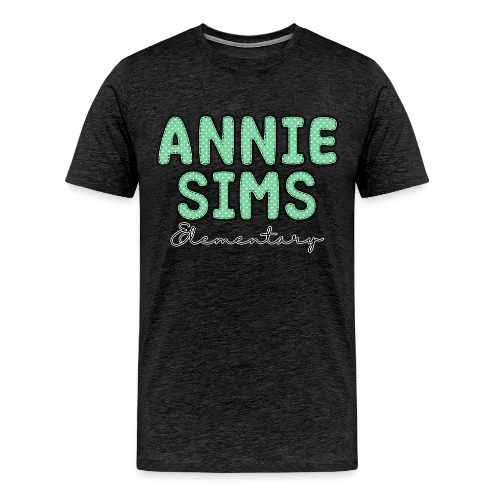 Annie Sims Polka Dots Premium Adult T-Shirt - charcoal grey