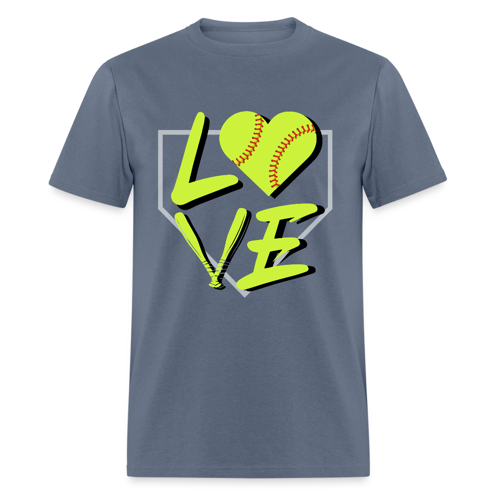 Softball LOVE Block Classic T-Shirt - denim