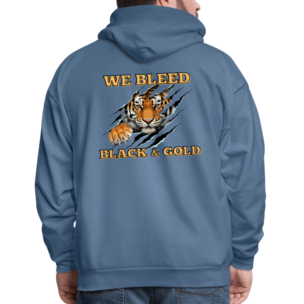 MP Bleed Black and Gold Hoodie - denim blue