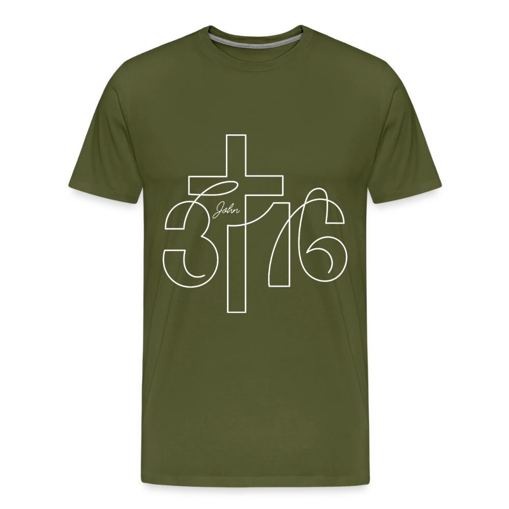 John 3:16 Premium Adult T-Shirt - olive green