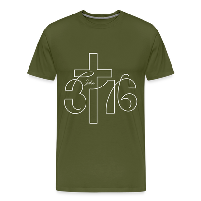 John 3:16 Premium Adult T-Shirt - olive green