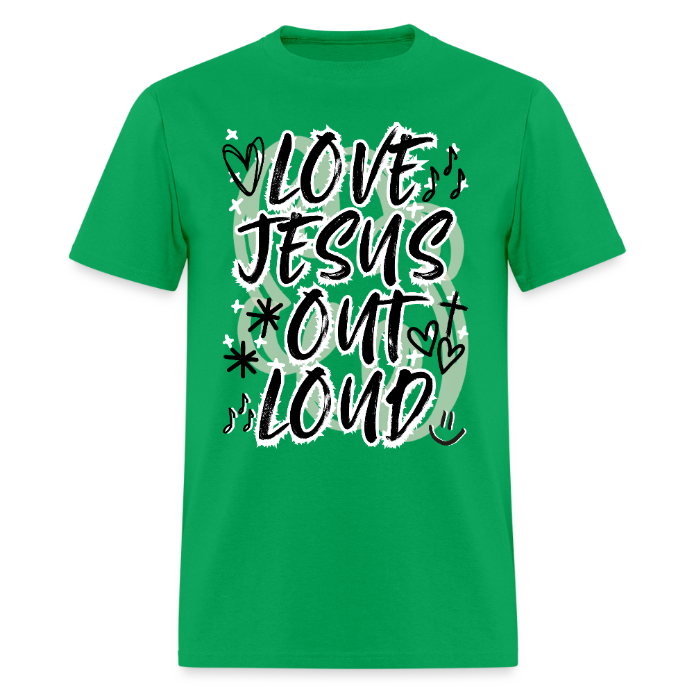 LOVE JESUS OUT LOUD DOODLE Unisex Classic T-Shirt - bright green