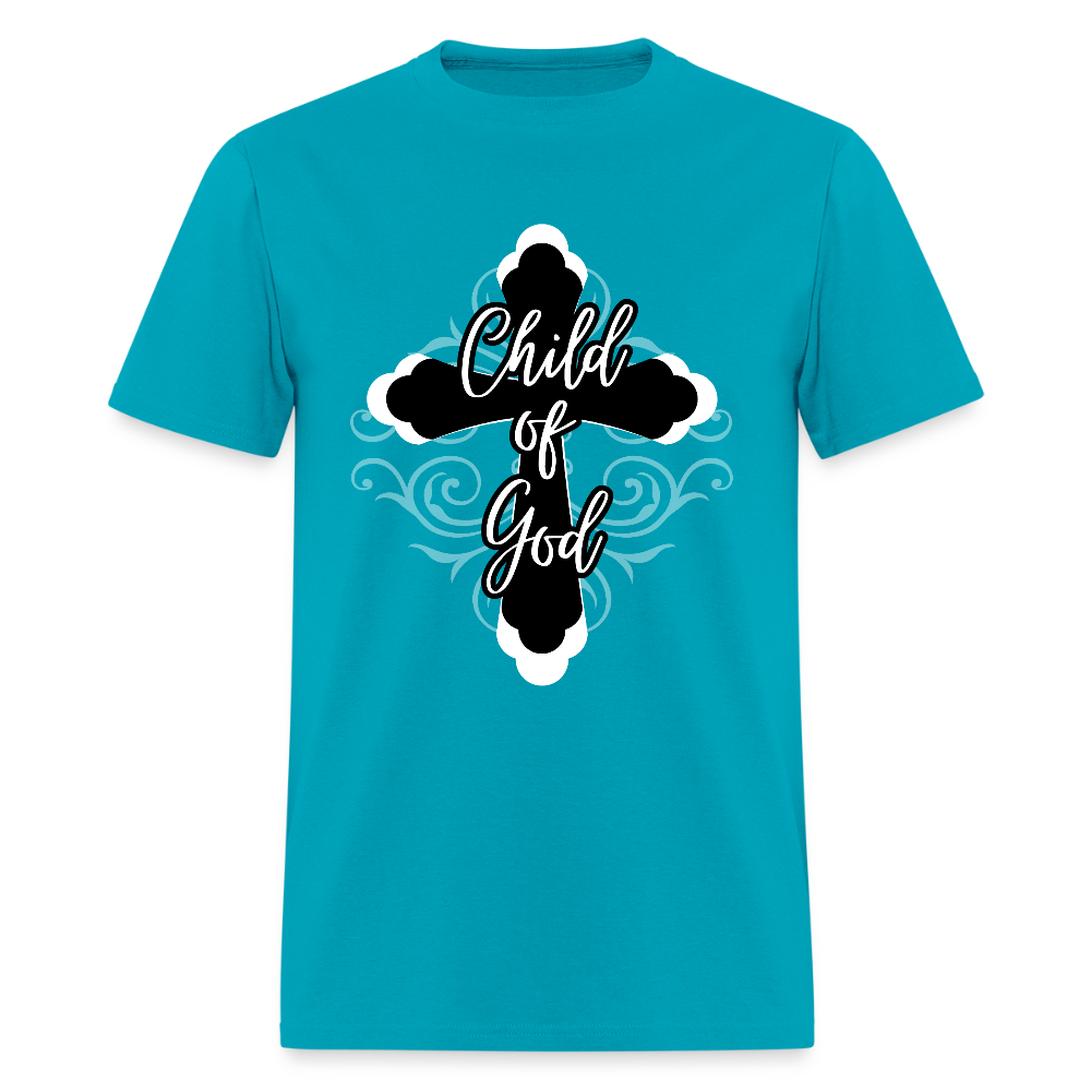 Child of God Cross Classic T-Shirt - turquoise