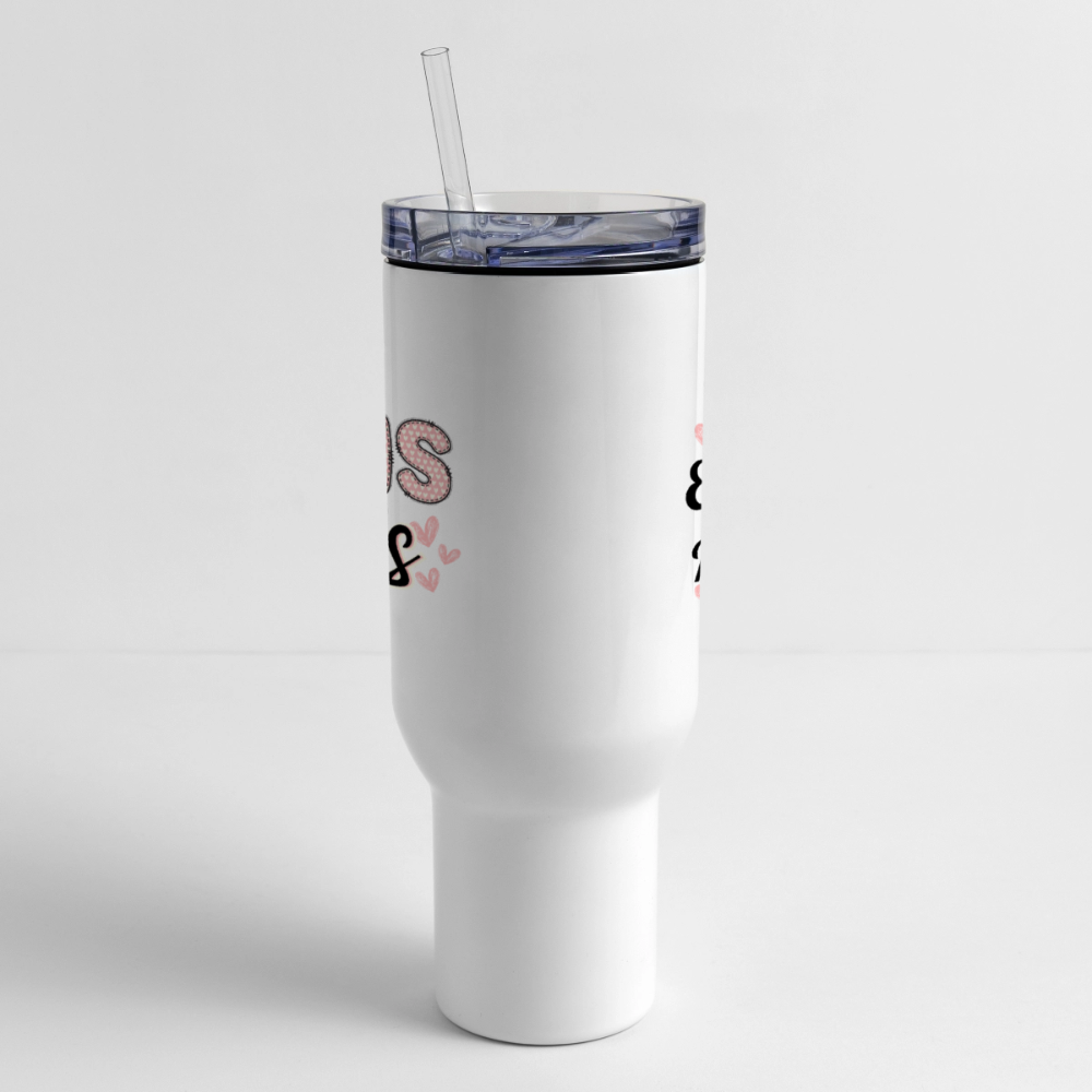 Customizable MPHS Tiger Hearts 40 oz Travel Tumbler - white