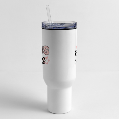 Customizable MPHS Tiger Hearts 40 oz Travel Tumbler - white