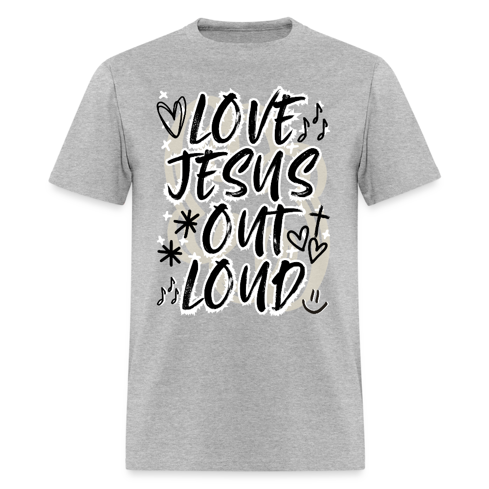 LOVE JESUS OUT LOUD DOODLE Unisex Classic T-Shirt - heather gray