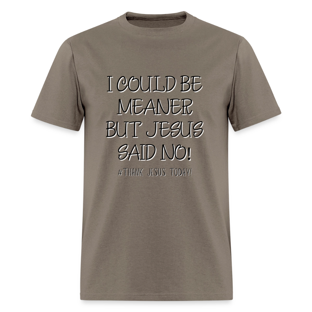 I Could Be Meaner, But Jesus Said No! T-Shirt | GILDAN 5000 - safari