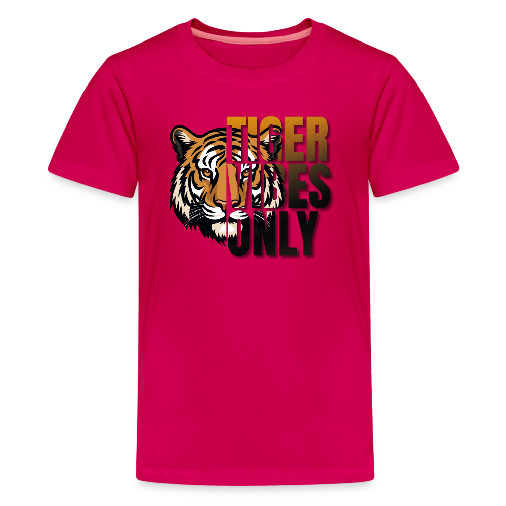 Tiger Vibes Only Kids T-Shirt - dark pink