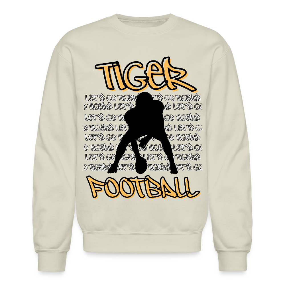 Tiger Football, Let's Go Tigers! Crewneck Sweatshirt - Sand