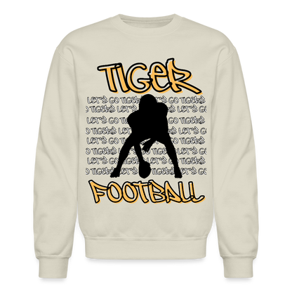Tiger Football, Let's Go Tigers! Crewneck Sweatshirt - Sand