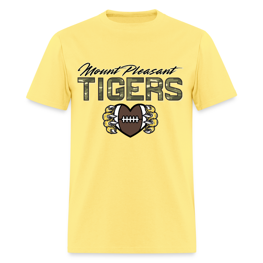 MP Tiger Camo Football Love T-Shirt | GILDAN 5000 - cornsilk