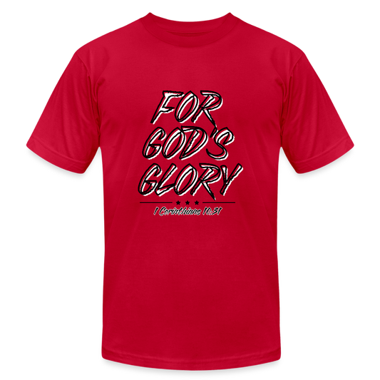 For God's Glory Unisex Jersey T-Shirt by Bella + Canvas - red