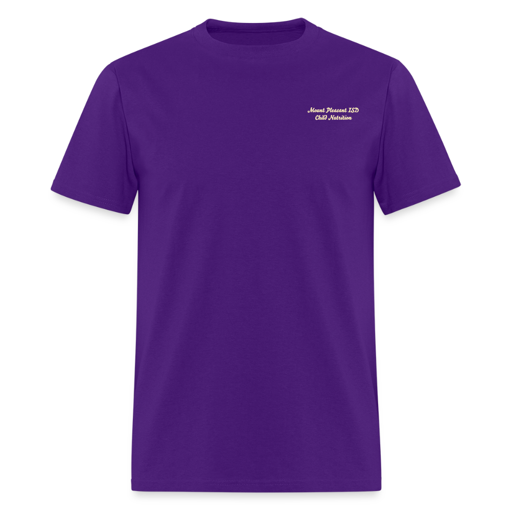 Customizable Peace Love Breakfast & Lunch T-Shirt | GILDAN 5000 - purple