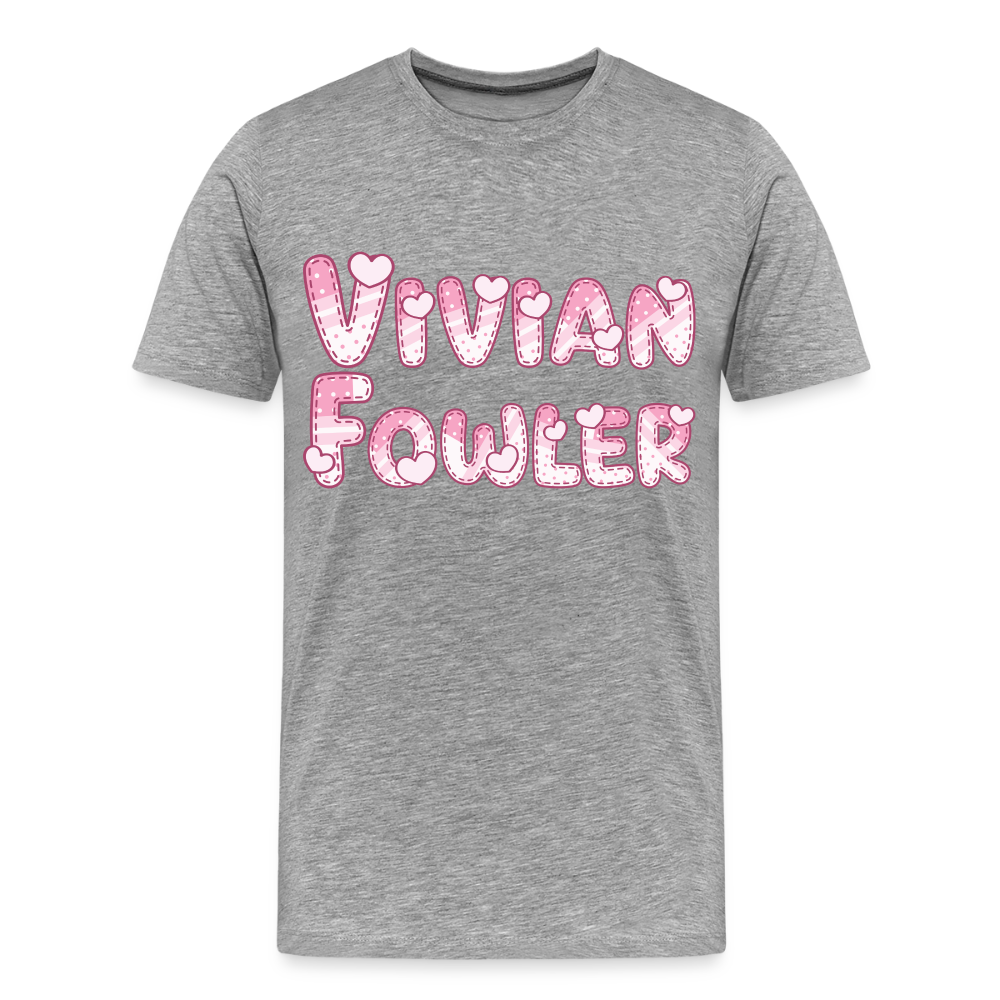 Vivian Fowler Hearts Premium Adult T-Shirt - heather gray
