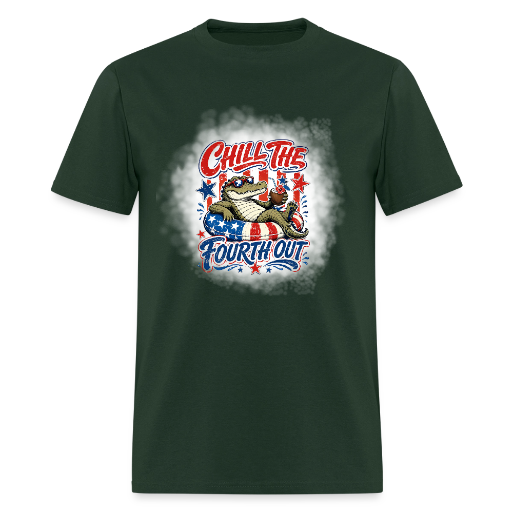 Chill the Fourth Out Croc T-Shirt | GILDAN 5000 - forest green