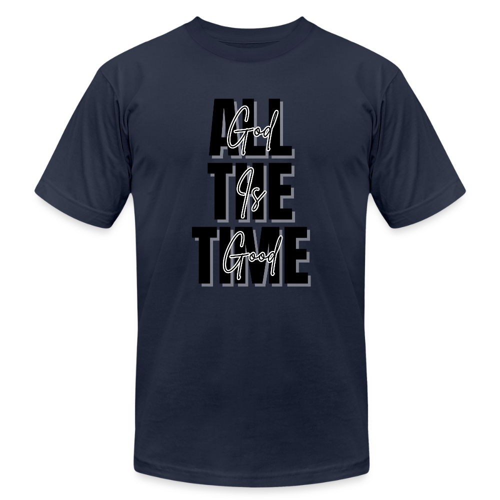 God is Good Unisex Jersey T-Shirt by Bella + Canvas - navy
