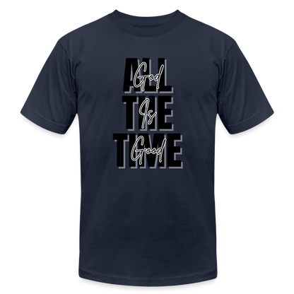God is Good Unisex Jersey T-Shirt by Bella + Canvas - navy