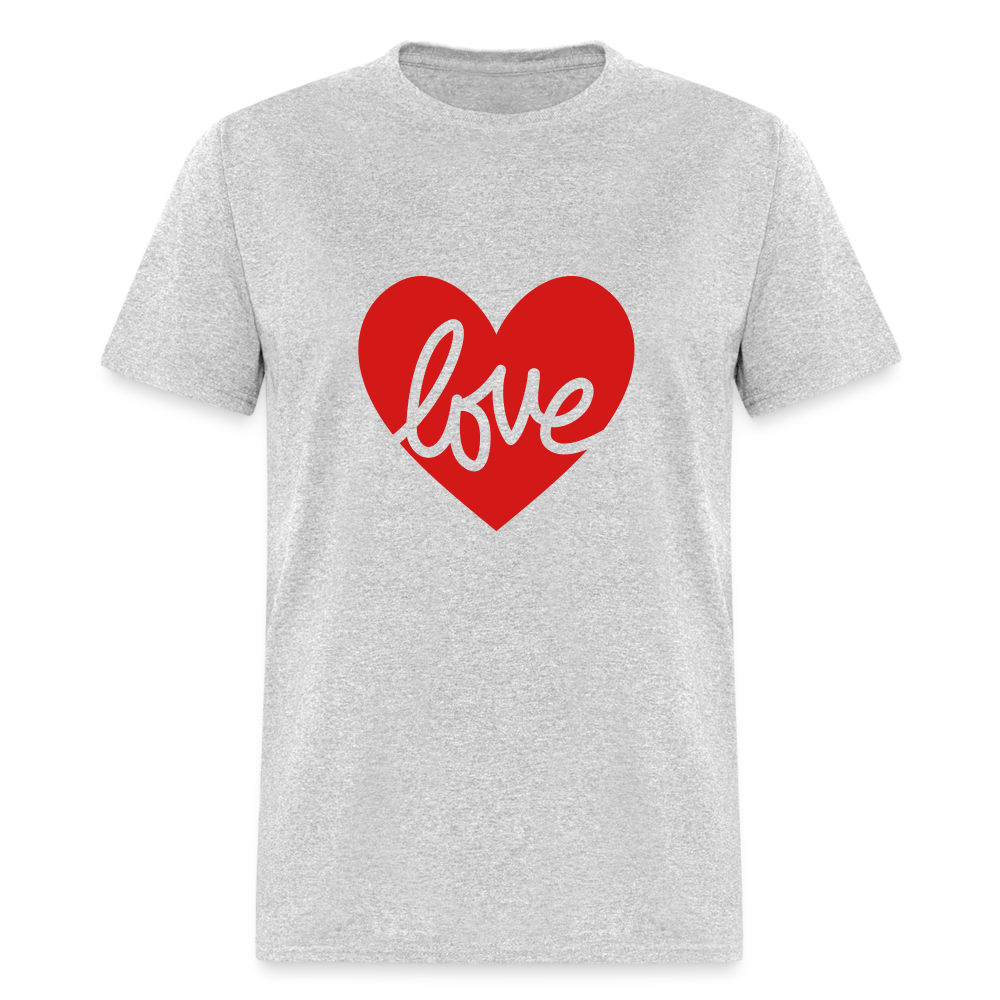 Love Red Heart Unisex Classic T-Shirt - heather gray