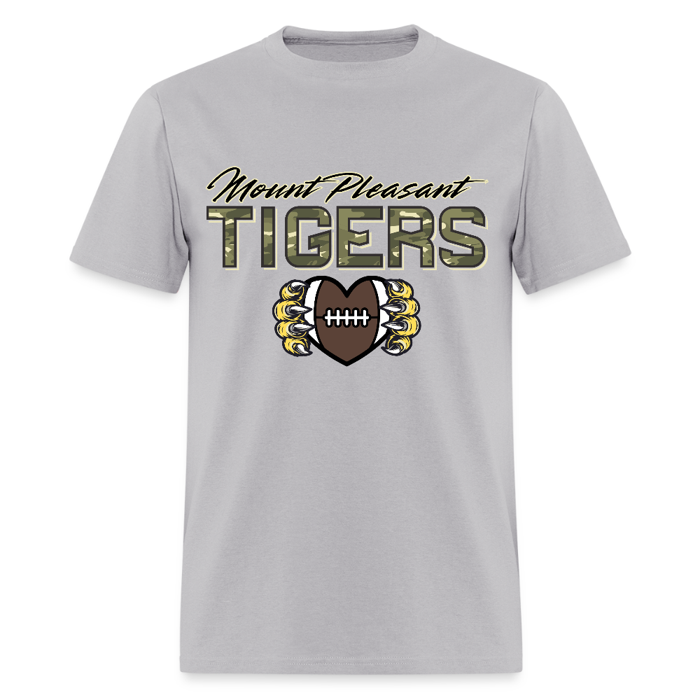 MP Tiger Camo Football Love T-Shirt | GILDAN 5000 - gravel 