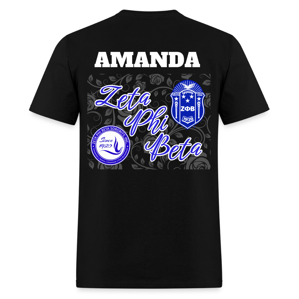 Customizable Zeta Phi Beta T-Shirt | GILDAN 5000 - black