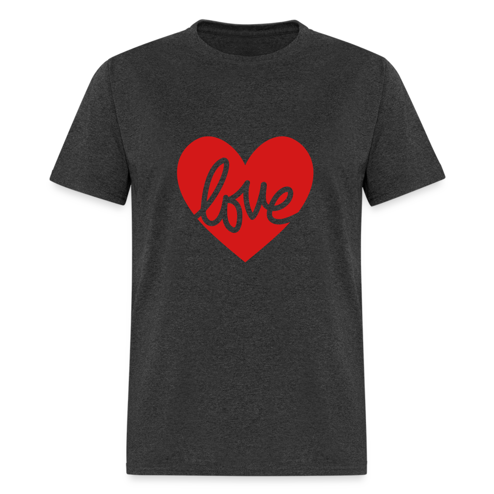 Love Red Heart Unisex Classic T-Shirt - heather black