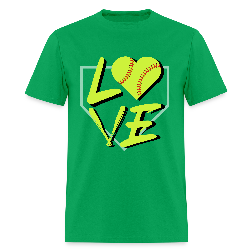 Softball LOVE Block Classic T-Shirt - bright green