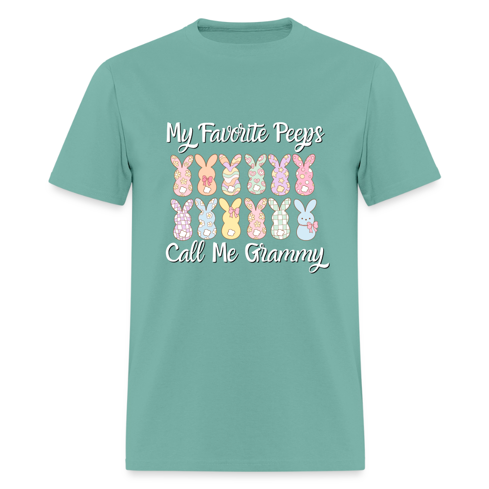 My Favorite Peeps Call Me Grammy 12 Peeps T-Shirt | GILDAN 5000 - aquatic
