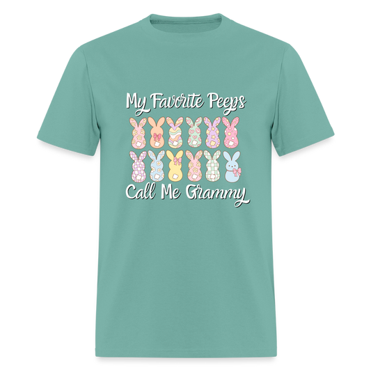 My Favorite Peeps Call Me Grammy 12 Peeps T-Shirt | GILDAN 5000 - aquatic