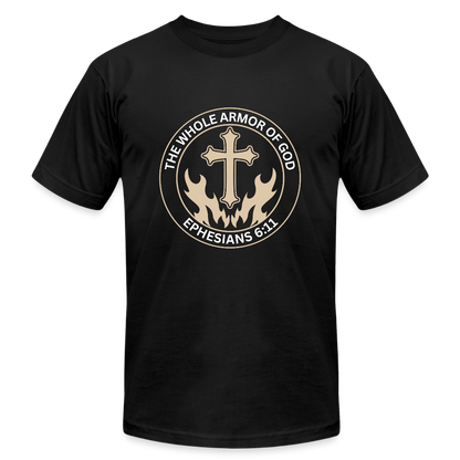 Ephesians 6:11 Unisex Jersey T-Shirt by Bella + Canvas - black