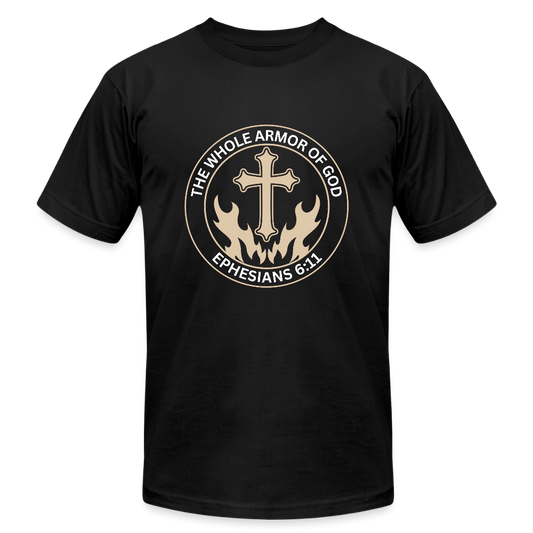 Ephesians 6:11 Unisex Jersey T-Shirt by Bella + Canvas - black