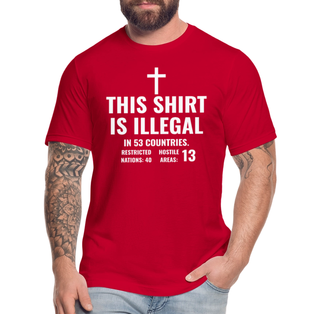 Illegal Shirt Jersey T-Shirt by Bella + Canvas - red