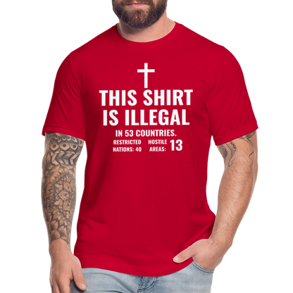 Illegal Shirt Jersey T-Shirt by Bella + Canvas - red