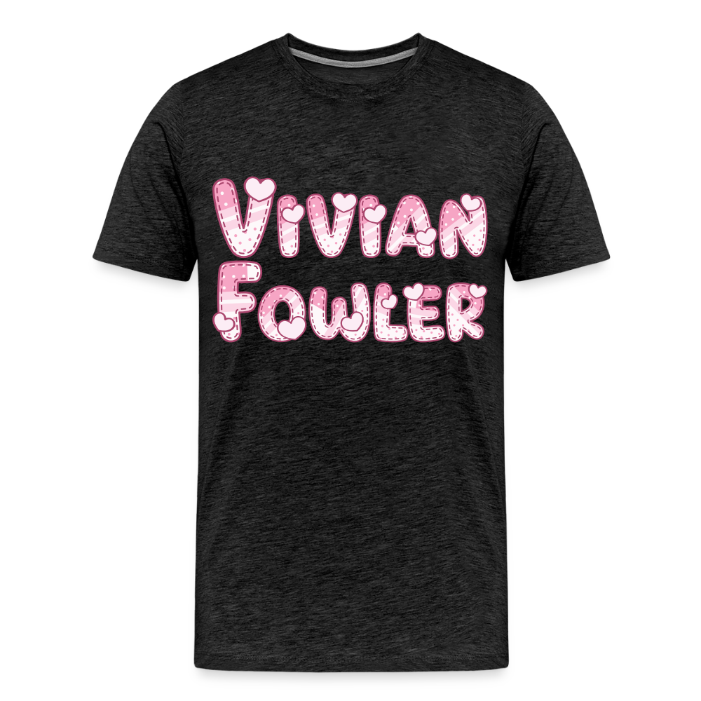 Vivian Fowler Hearts Premium Adult T-Shirt - charcoal grey