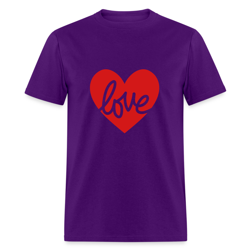 Love Red Heart Unisex Classic T-Shirt - purple