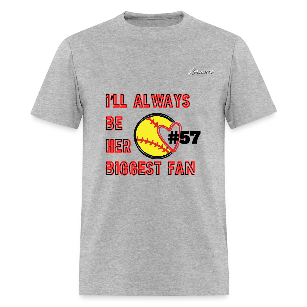 Customizable Her Biggest Fan Classic T-Shirt - heather gray