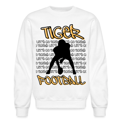 Tiger Football, Let's Go Tigers! Crewneck Sweatshirt - white
