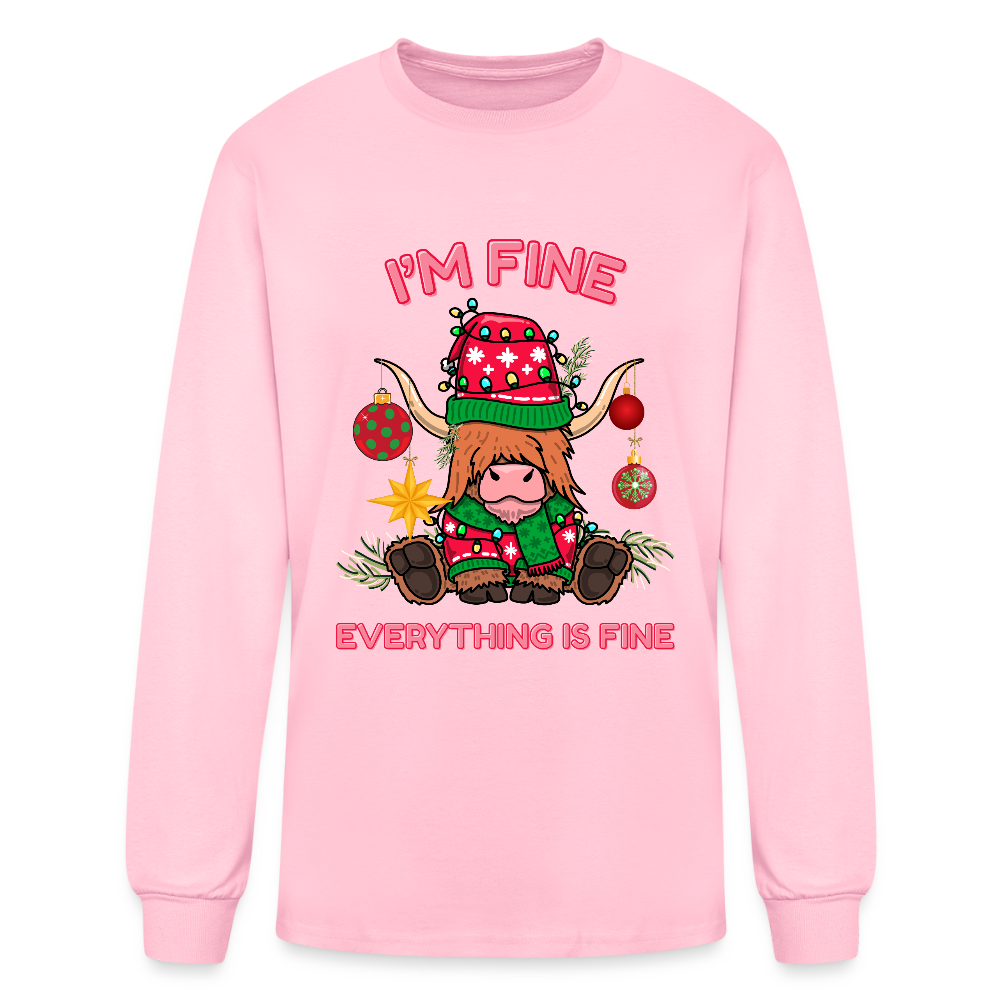 Everything's Fine Long Sleeve T-Shirt - pink