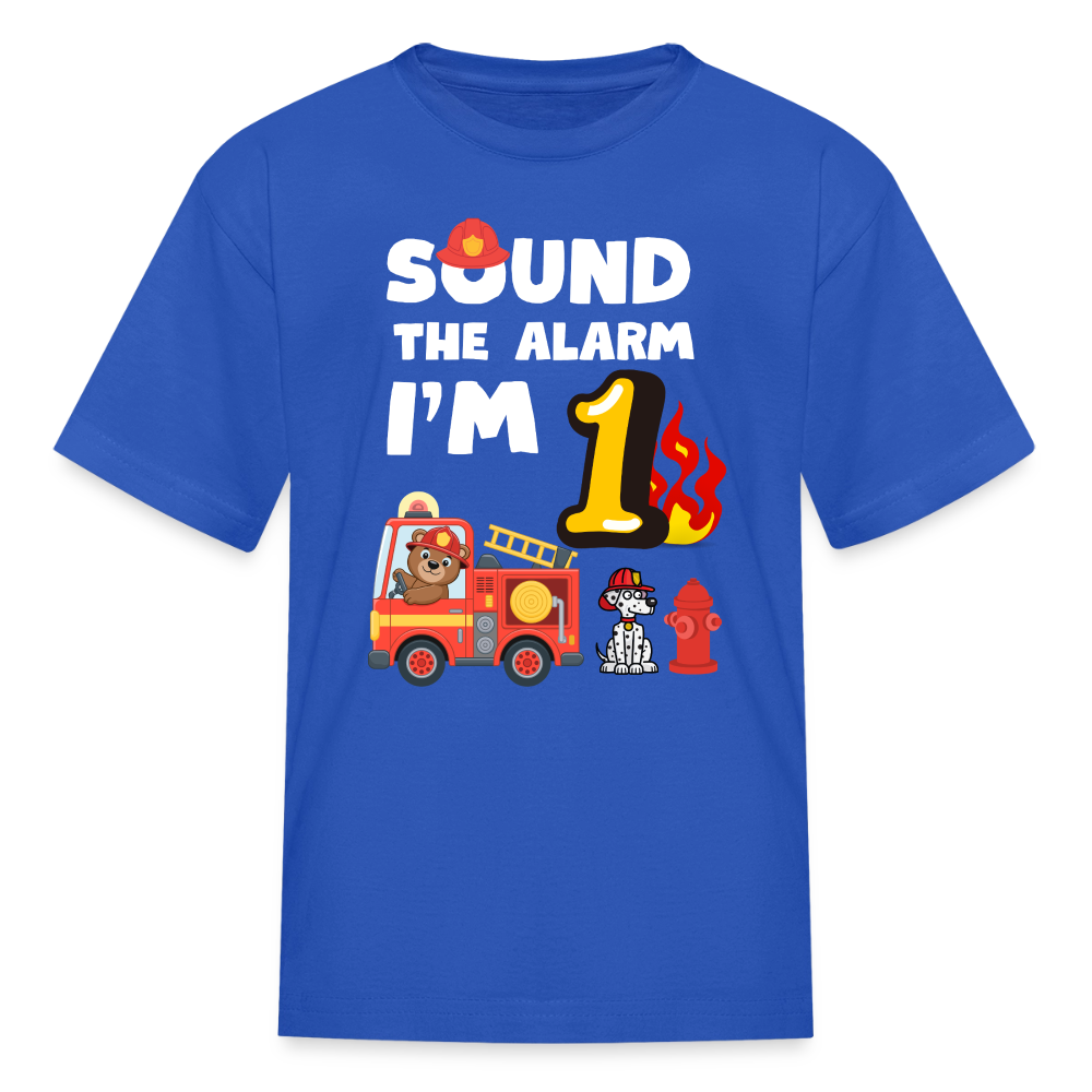 Sound the Alarm I'm 1 Kids' T-Shirt - royal blue