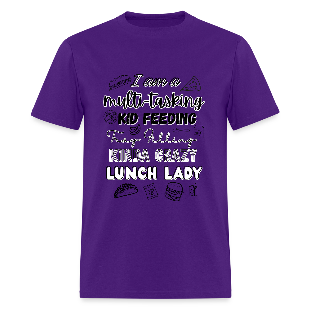 Crazy Lunch Lady T-Shirt | GILDAN 5000 - purple