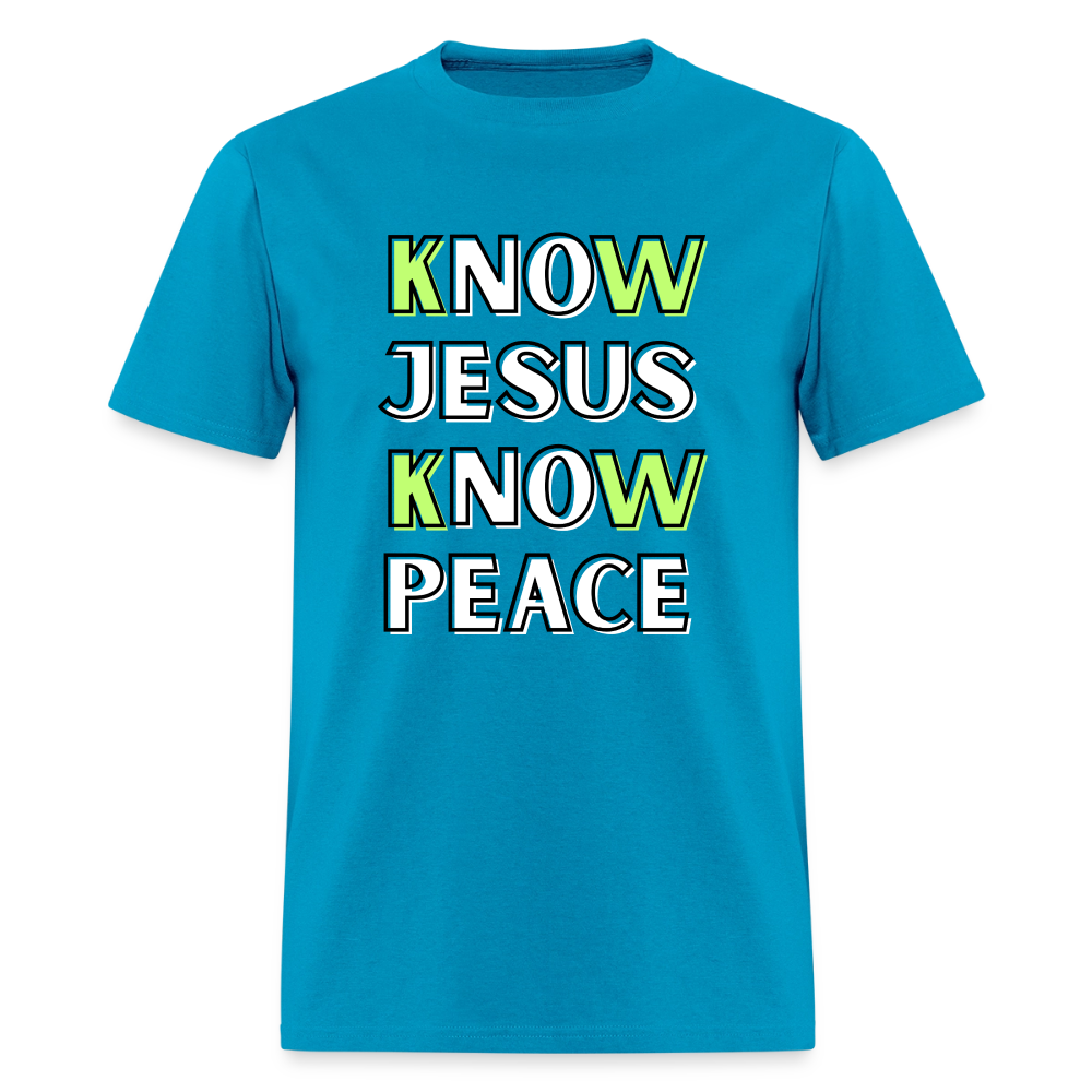 No Jesus No Peace T-Shirt | GILDAN 5000 - turquoise