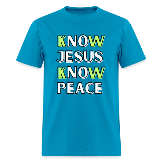 No Jesus No Peace T-Shirt | GILDAN 5000 - turquoise