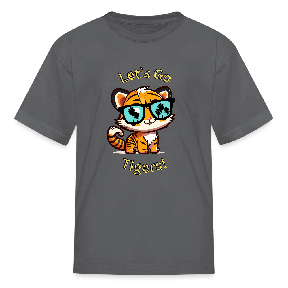 Let's Go Tigers Kids' T-Shirt - charcoal
