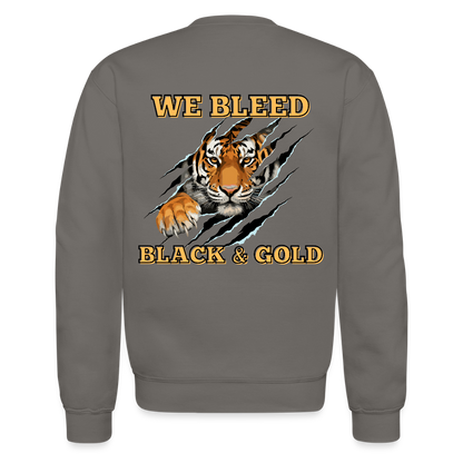 MP Tigers Bleed Black & Gold Crewneck Sweatshirt - asphalt gray