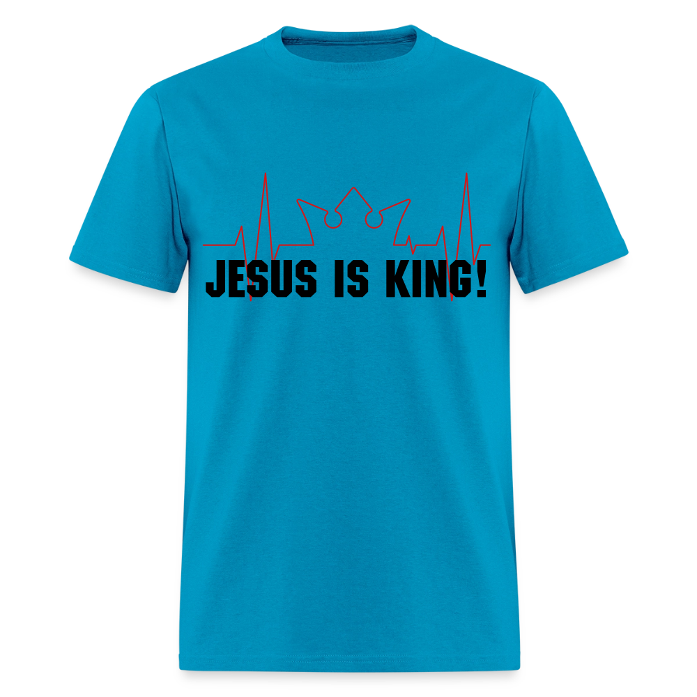 Jesus is King Men's T-Shirt | GILDAN 5000 - turquoise