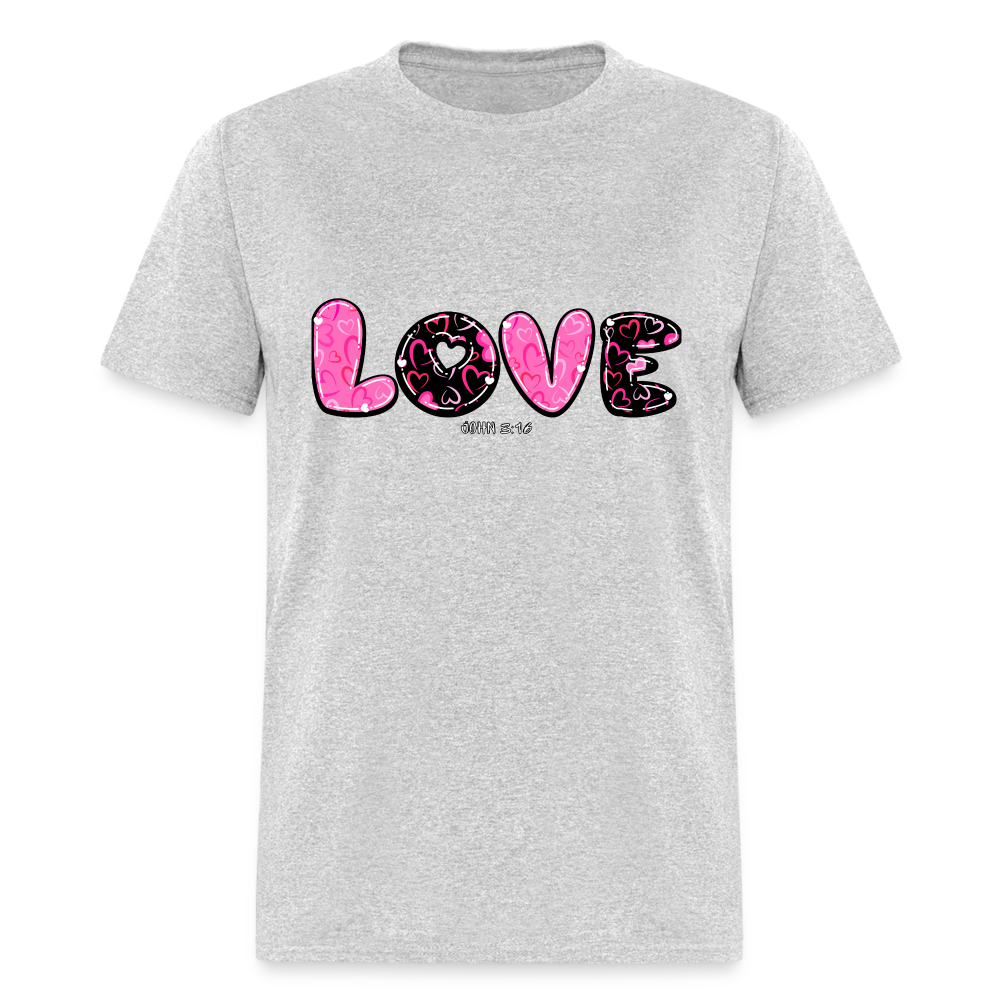 John 3:16 Pink and Black Classic T-Shirt - heather gray