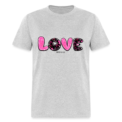 John 3:16 Pink and Black Classic T-Shirt - heather gray