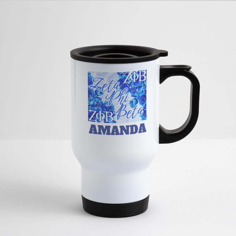 Customizable Zeta Phi Beta 14oz Travel Mug - white