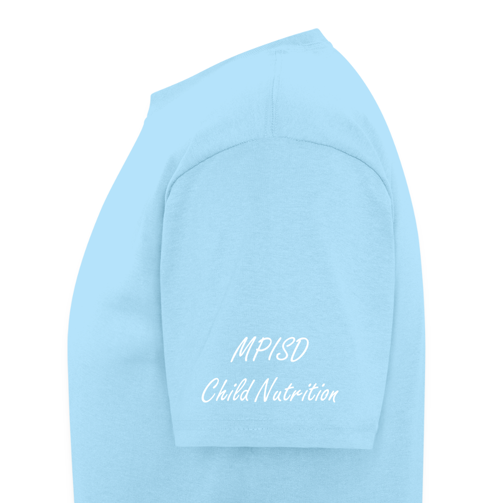 MP LOVE COOKIES- Child Nutrition T-Shirt | GILDAN 5000 - powder blue
