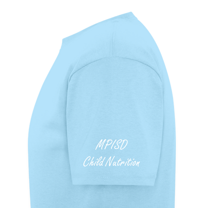 MP LOVE COOKIES- Child Nutrition T-Shirt | GILDAN 5000 - powder blue