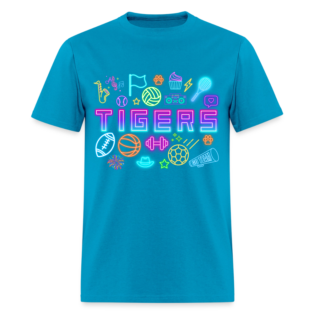 Neon Tigers 2 T-Shirt | GILDAN 5000 - turquoise